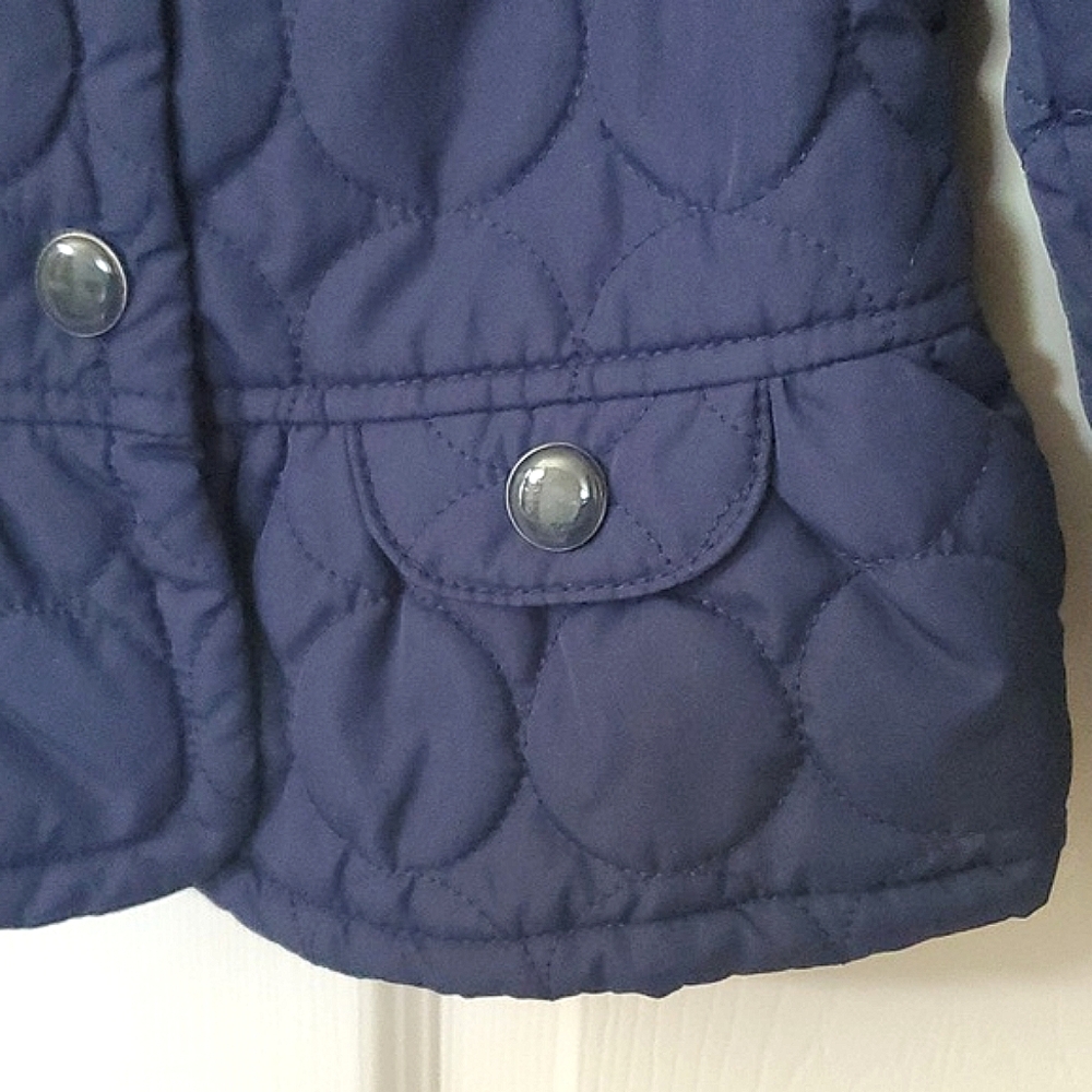 Gymboree Navy Quilted Snap Button Up Jacket Toddler Girls Size 2T - 3T - Picture 6 of 10